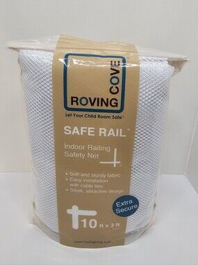Roving Cove Safe Rail Indoor Railing Safety Net Banister Guard White 10ft x 3ft